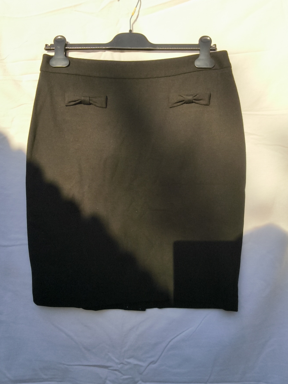 Talbots Black Pencil Skirt Middi with Decorative Bows 8p #minimalist